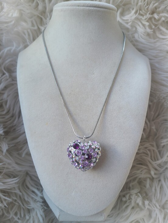Touchstone Crystal Jewelry - Gorgeous Touchstone Crystal By Swarovski Heart Necklace- Excellent Condition